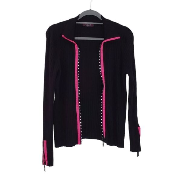 *Camille La vie Zip Front Cardigan Sz L - Picture 2 of 7